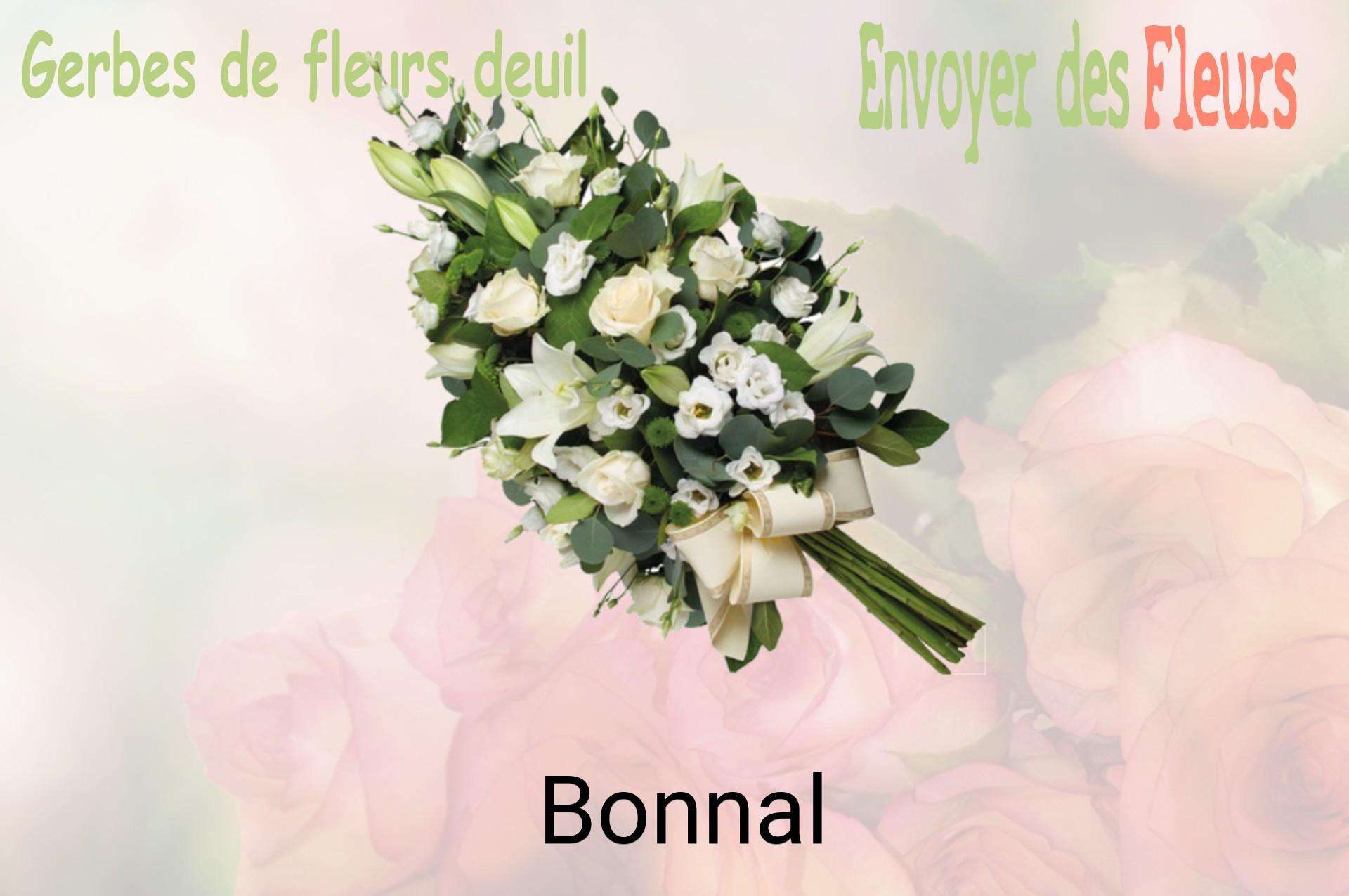 Gerbe de fleurs de deuil livrée à Bonnal